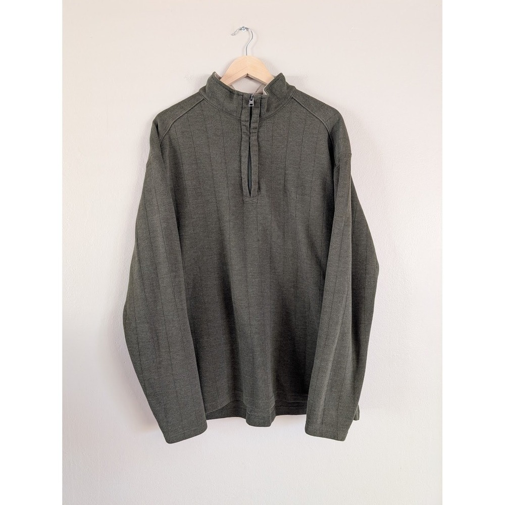 Columbia Sportswear XCO Olive‎ Green Quarter Zip Pullover Men XL Granola Gorp
